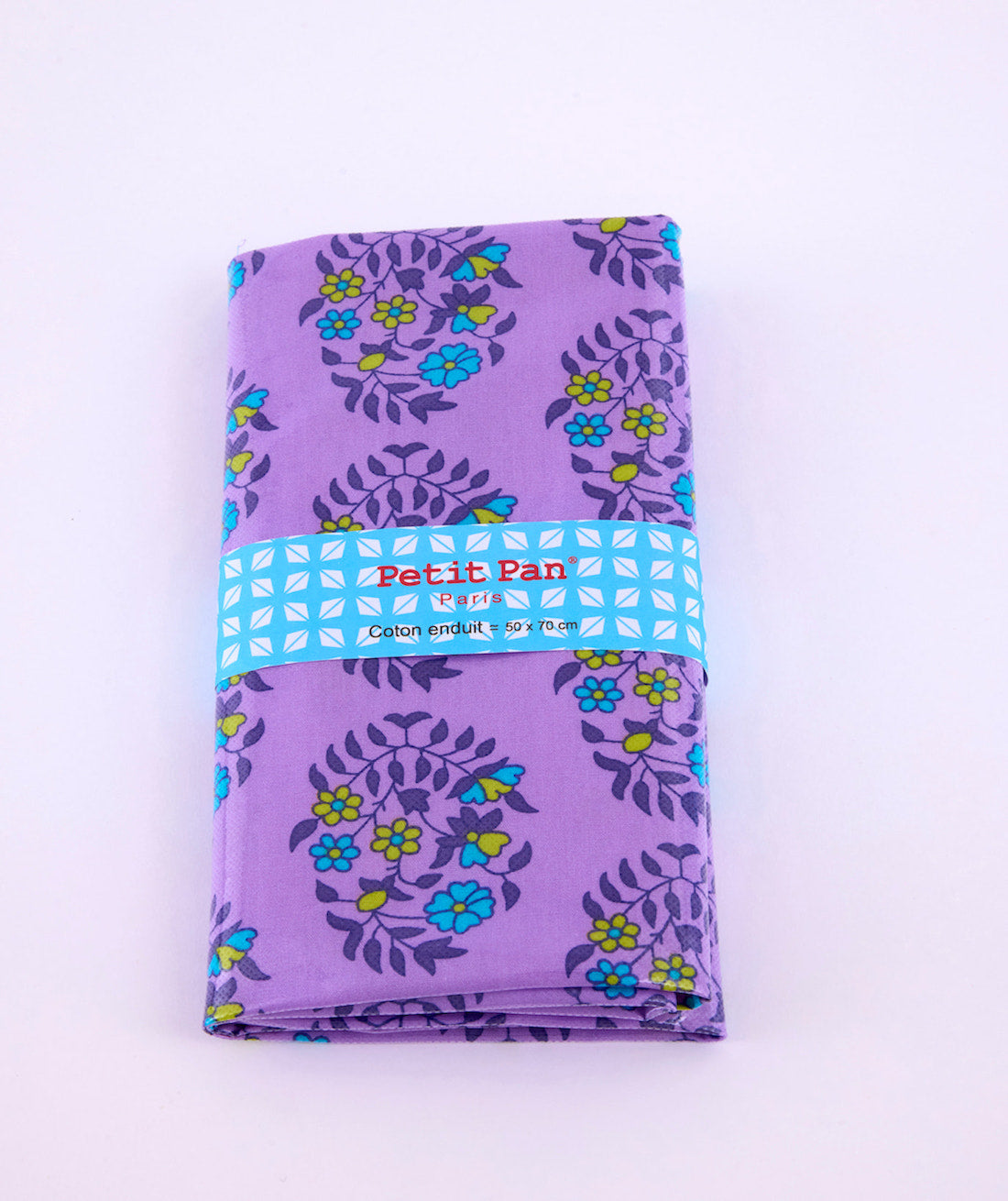 Coupon coton enduit Shalin lilas avec des motifs fleuris