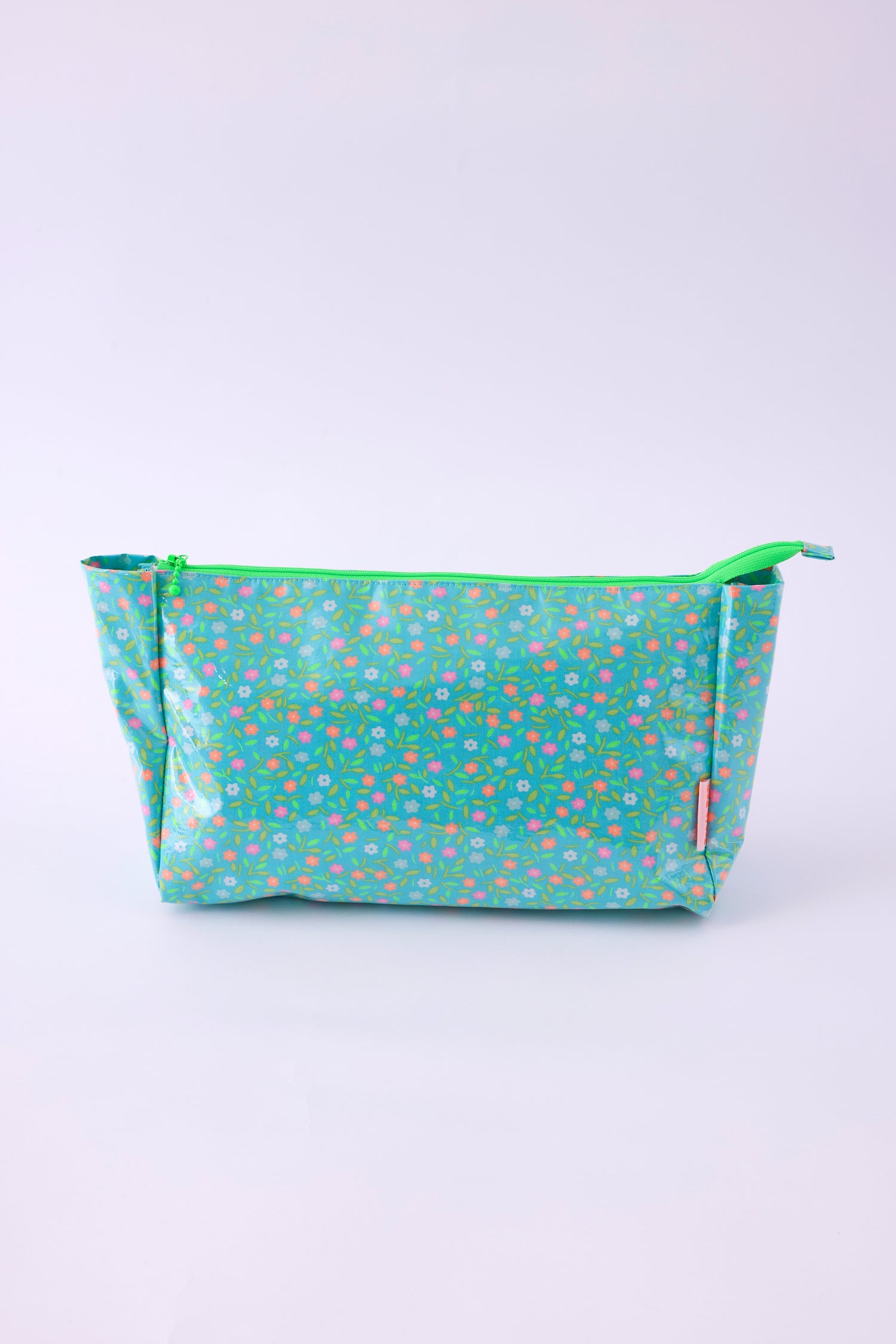 Large azure Peace and Love toiletry bag