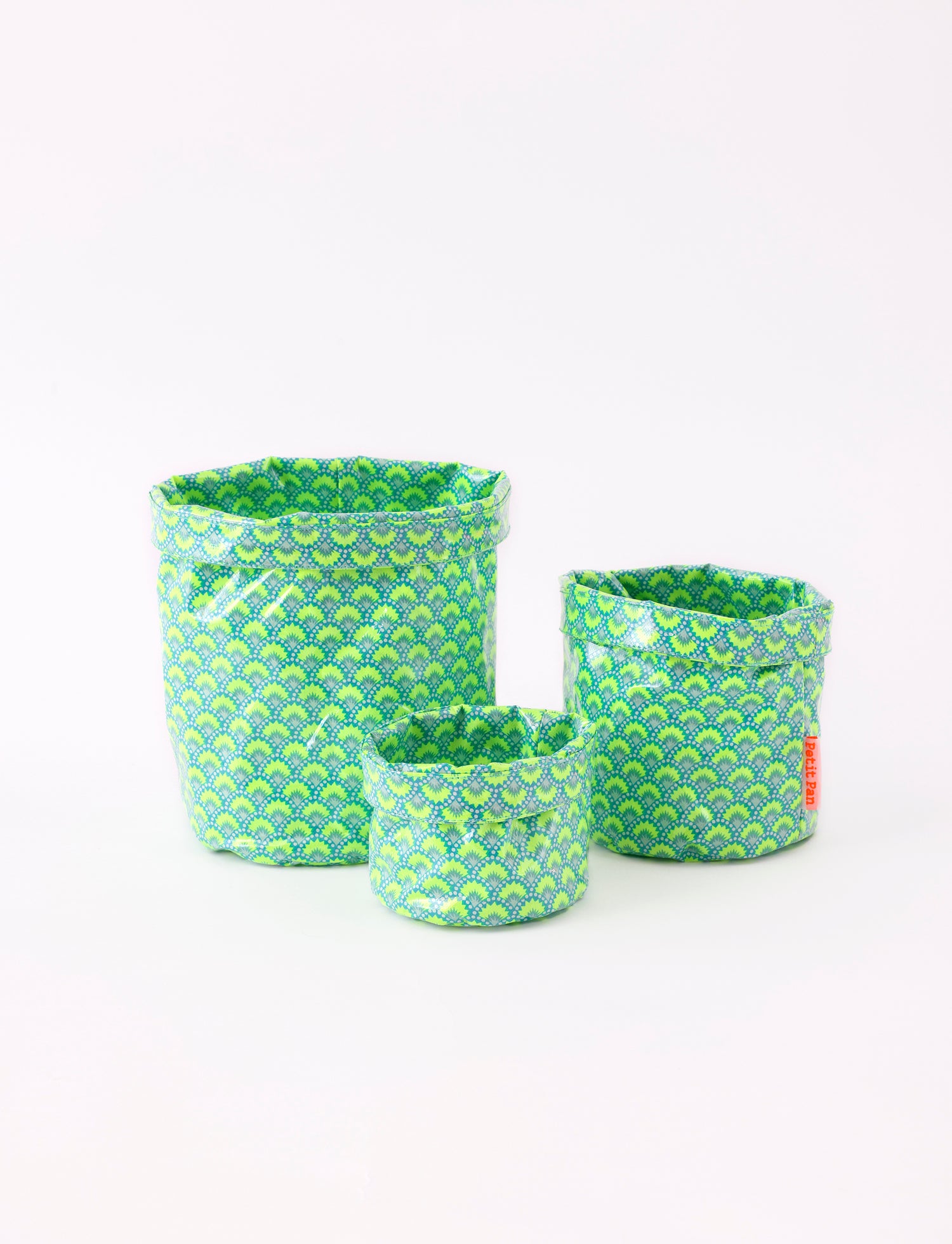 Set de 3 corbeilles Wasabi bleu aruba