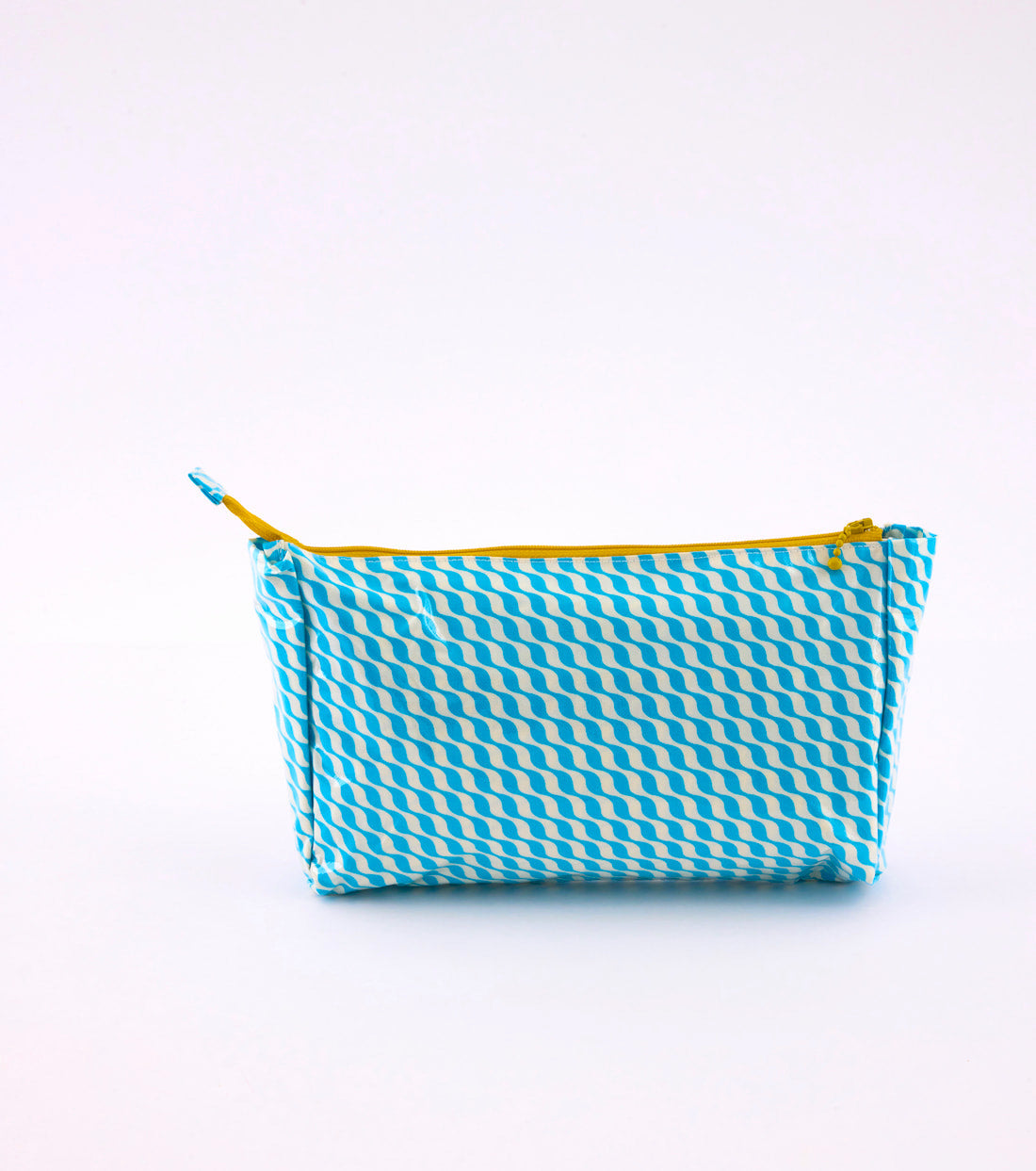 Petite trousse de toilette Kifkif bleu avec des motifs ondulés 