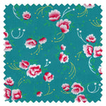 Pochette bandoulière S Pivoine turquoise avec des motifs fleuris