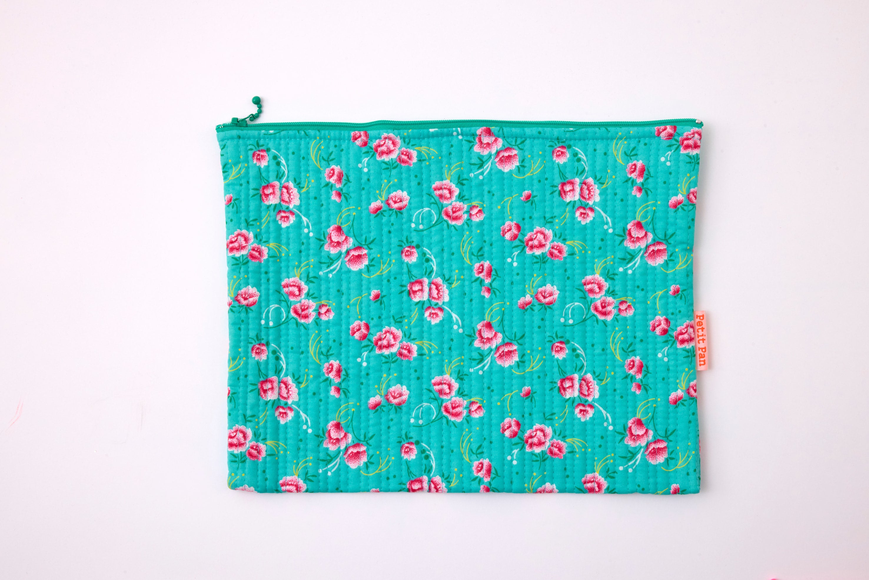 Pochette matelassée Pivoine céladon