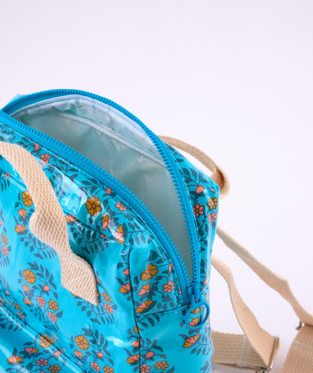 Sac Akiko Shalin turquoise avec des motifs fleuris