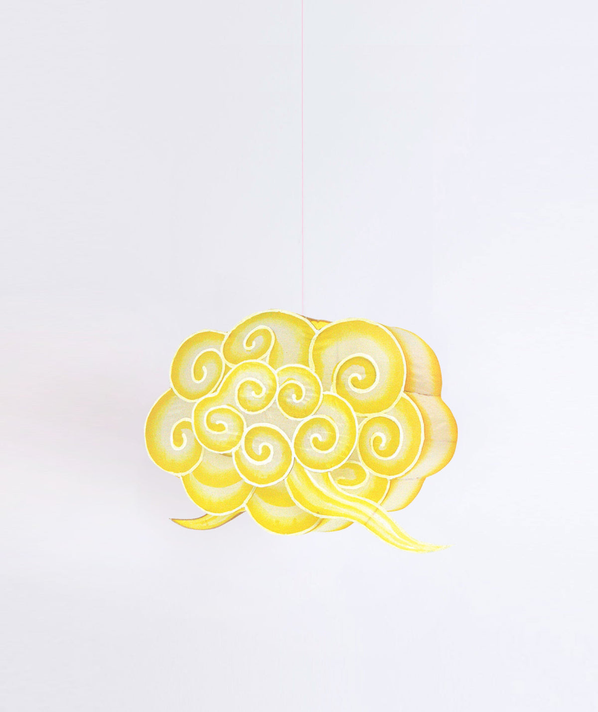 Suspension lampion bambou nuage jaune