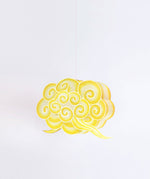 Suspension lampion bambou nuage jaune