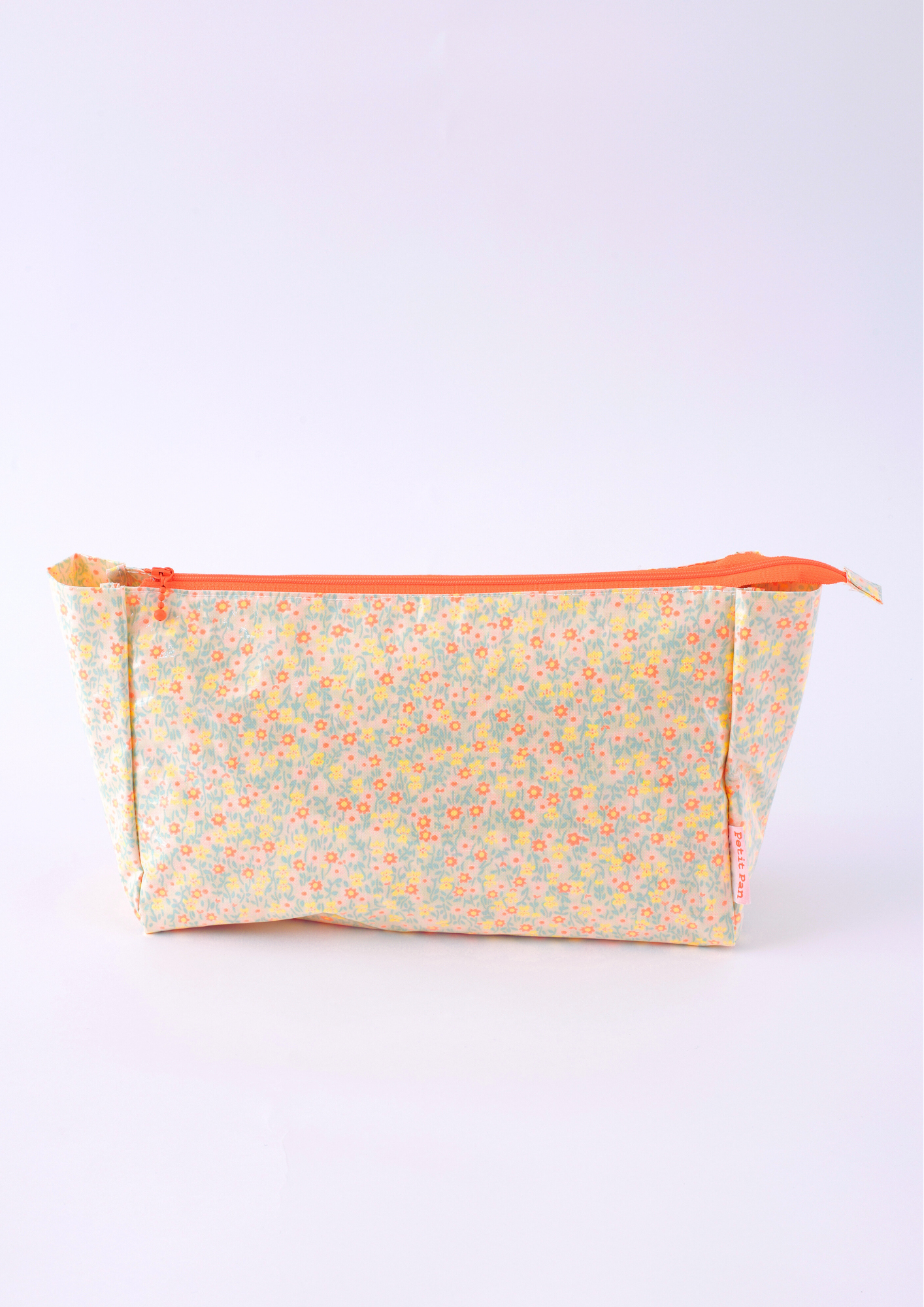 Large white Flower Power toiletry bag