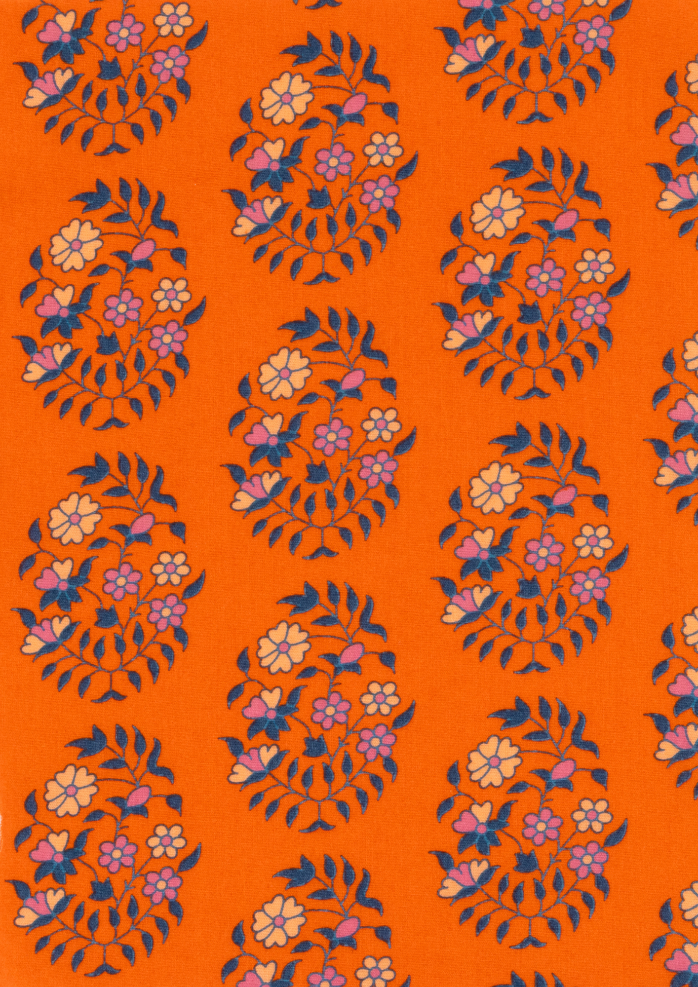 Orange Shalin printed cotton