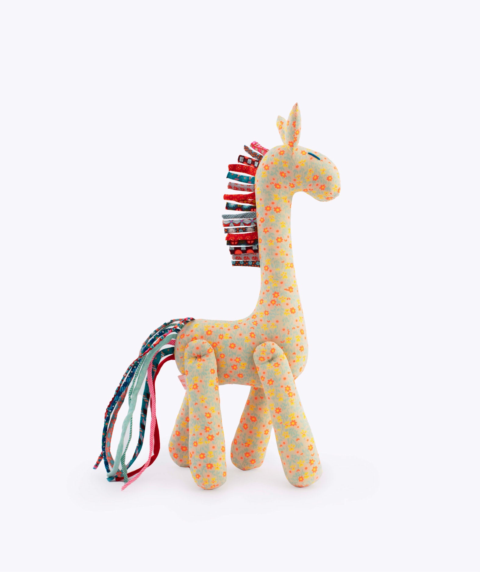 Doudou girafe Flower Power blanc