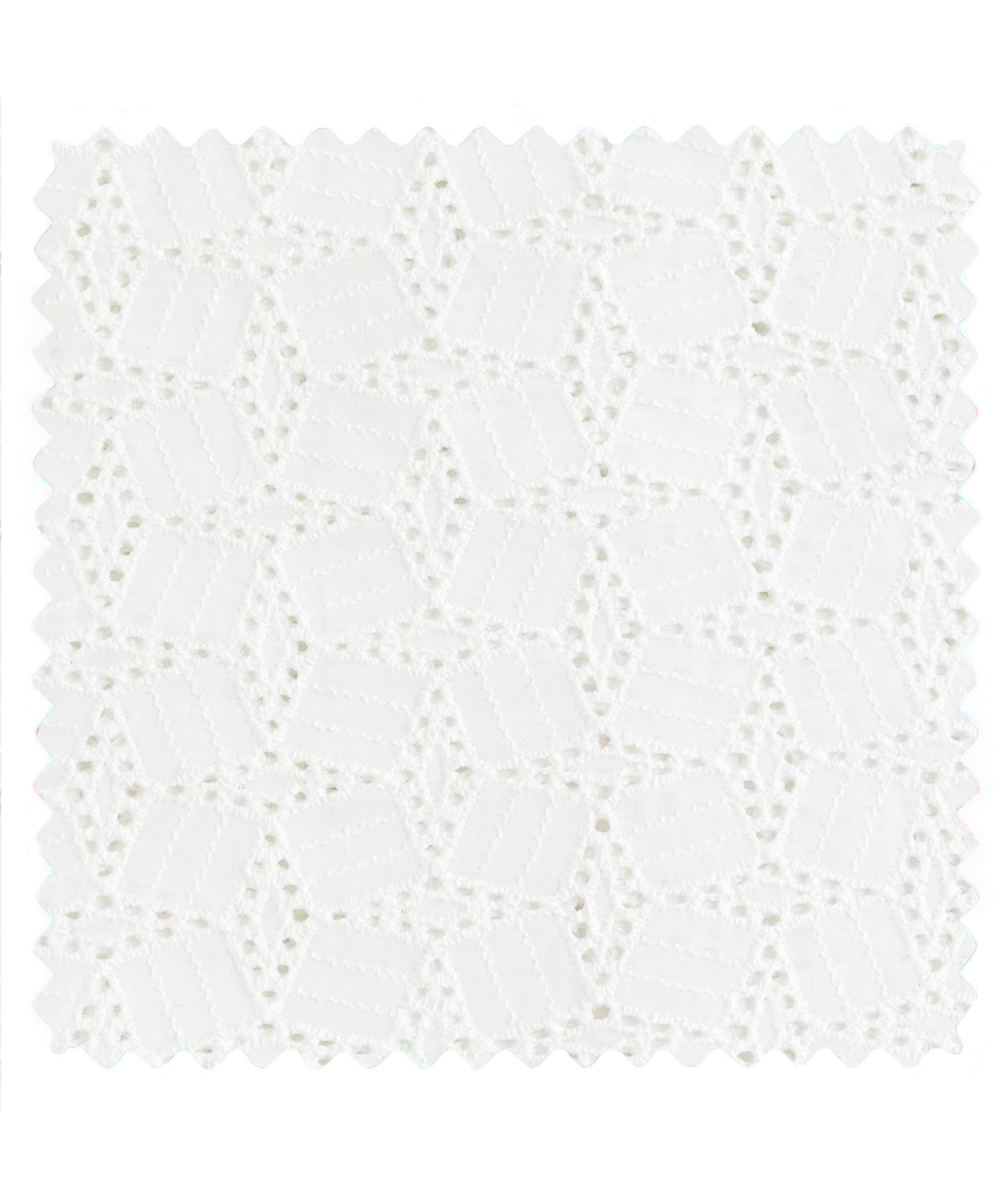 Broderie Géométrique Blanc