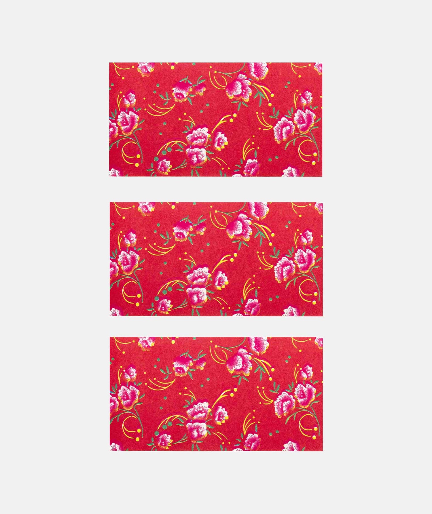 Papier imprimé 3 feuilles Pivoine rouge Petit Pan