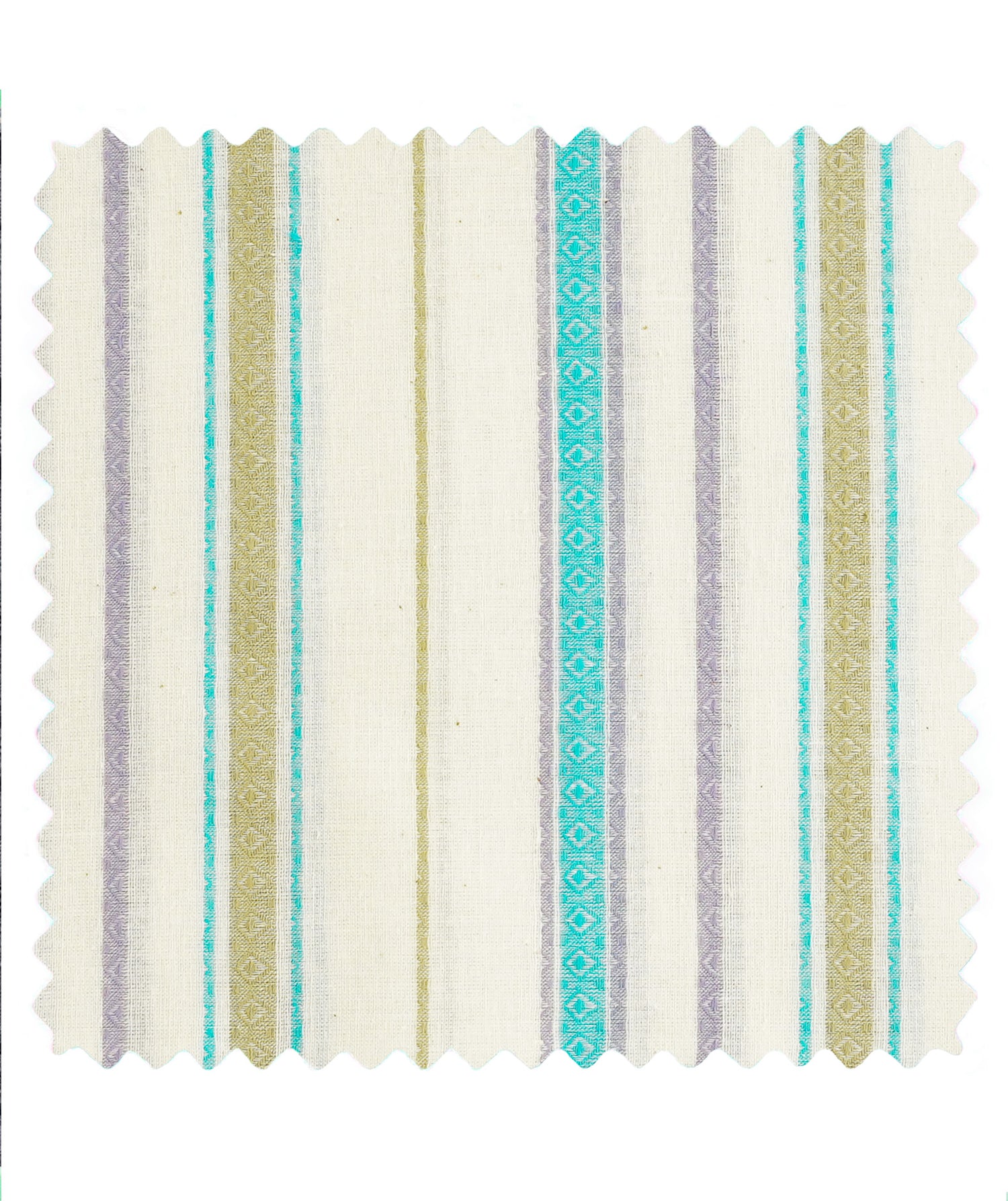 Voile de coton Rayure M Turquoise