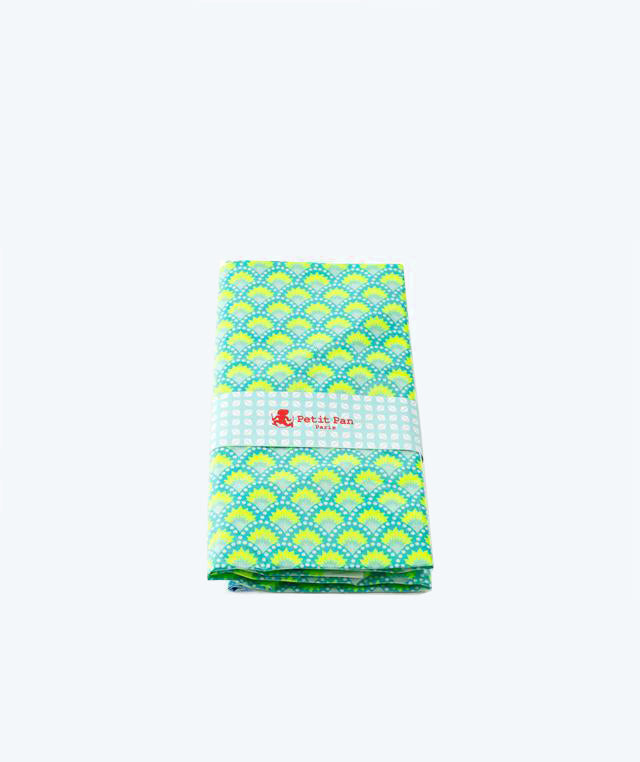 Coupon coton enduit Wasabi bleu Aruba Petit Pan